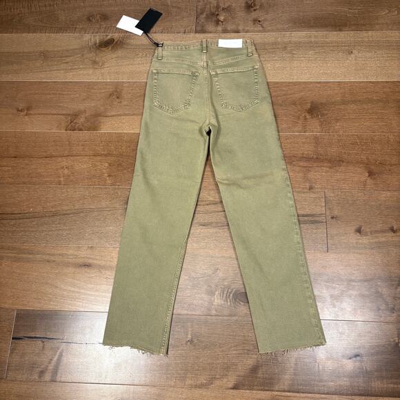 Redone Originals Womens 70s Ultra High Rise Stove Pipe Jeans Washed Sage size 25 - Picture 7 of 7